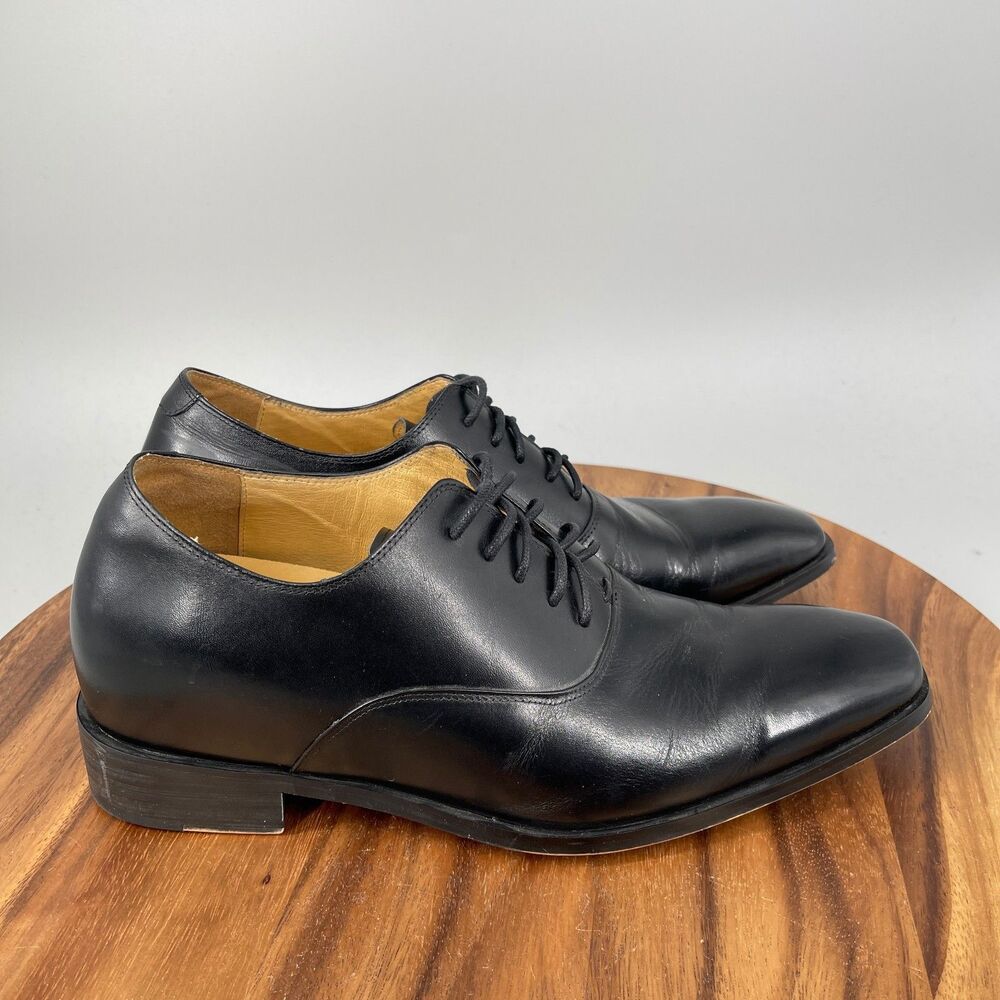 Chamaripa Elevator Oxfords Mens Size 8 / 40 Black Leather Lace-Up Dress Shoes